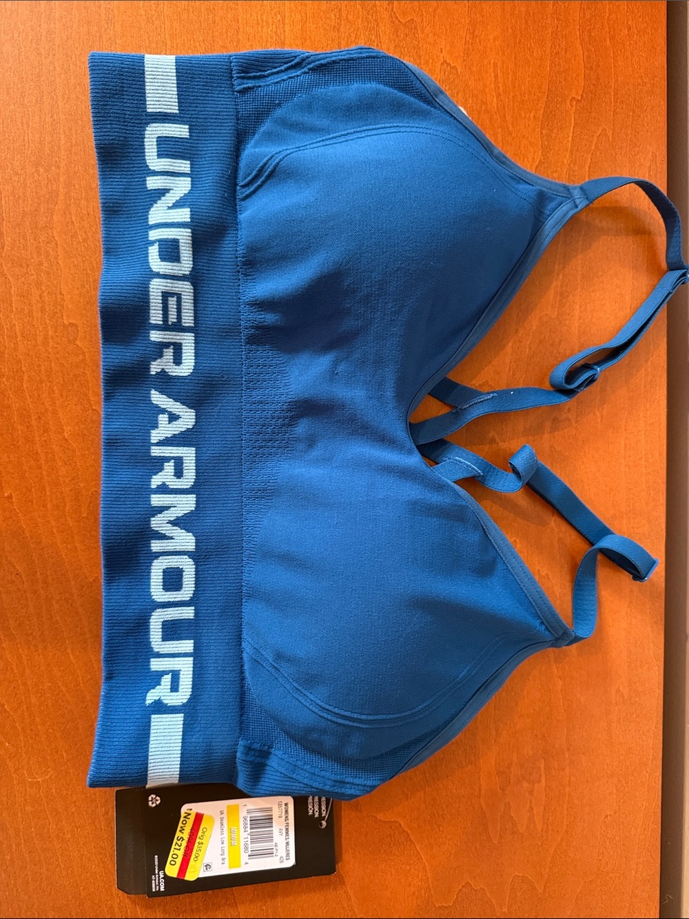 Under Armour Blue Athletic Sports Bra with Logo Band